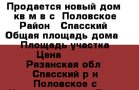 Продается новый дом 60 кв.м.в с. Половское › Район ­ Спасский › Общая площадь дома ­ 60 › Площадь участка ­ 10 › Цена ­ 650 000 - Рязанская обл., Спасский р-н, Половское с. Недвижимость » Дома, коттеджи, дачи продажа   